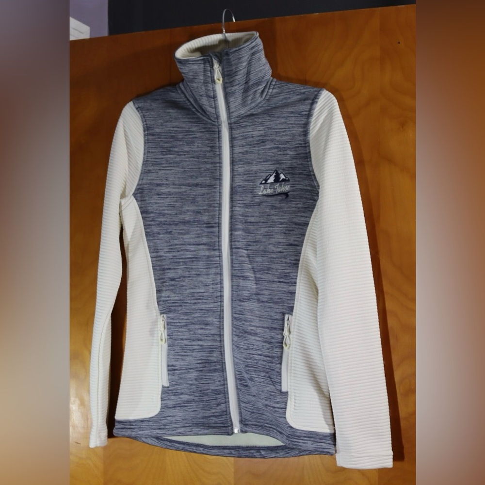 Renegade gray and cream jacket, says Lake Tahoe, size small